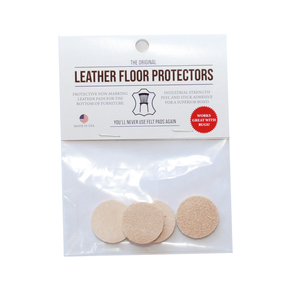 1″ Round USA-Made Leather Floor Protector Pads (4-Pack)