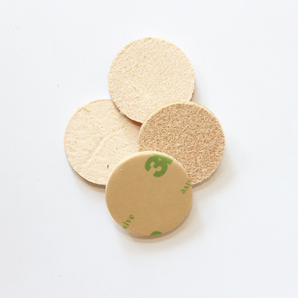 1″ Round USA-Made Leather Floor Protector Pads (4-Pack)