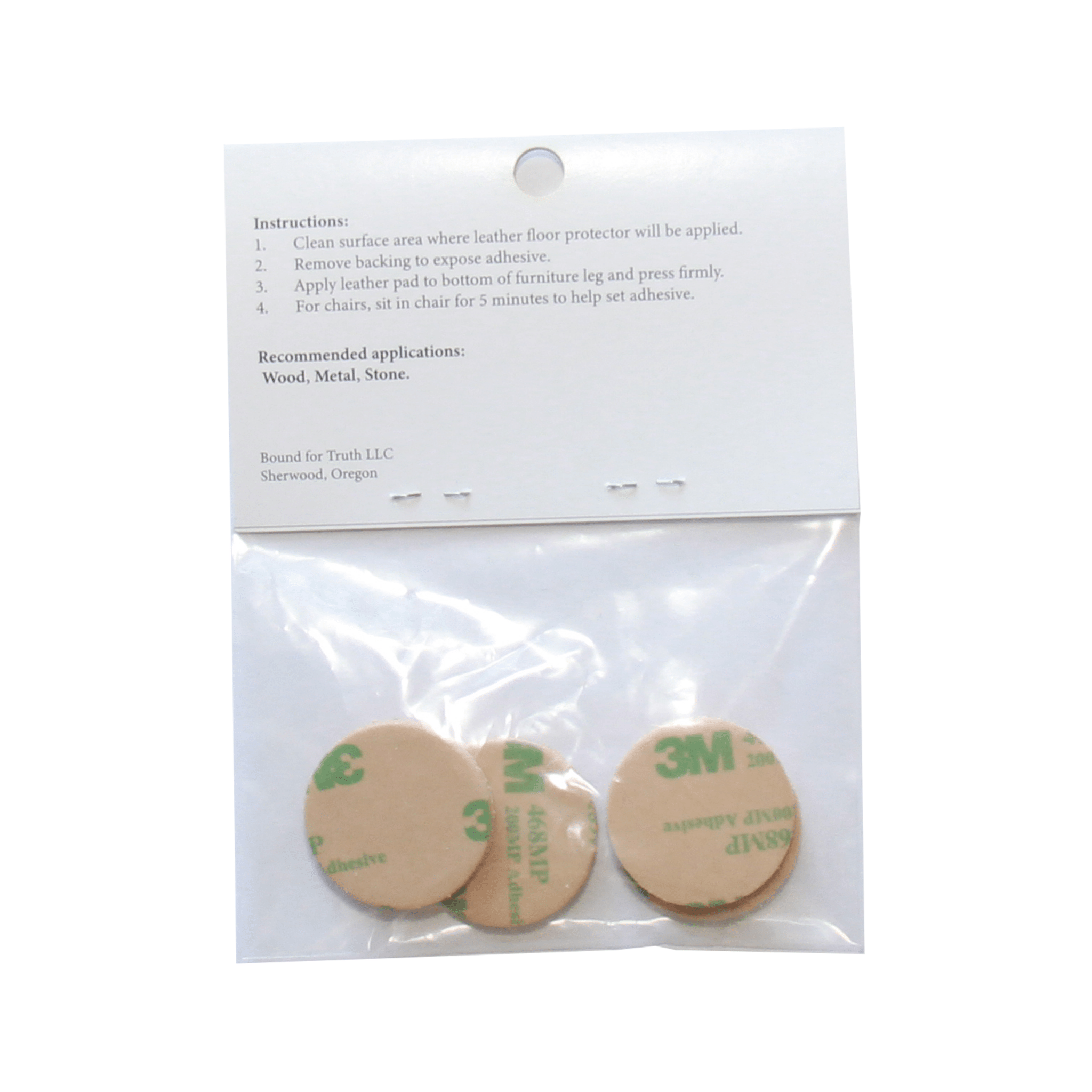 1.2″ Round USA-Made Leather Floor Protector Pads (4-Pack)