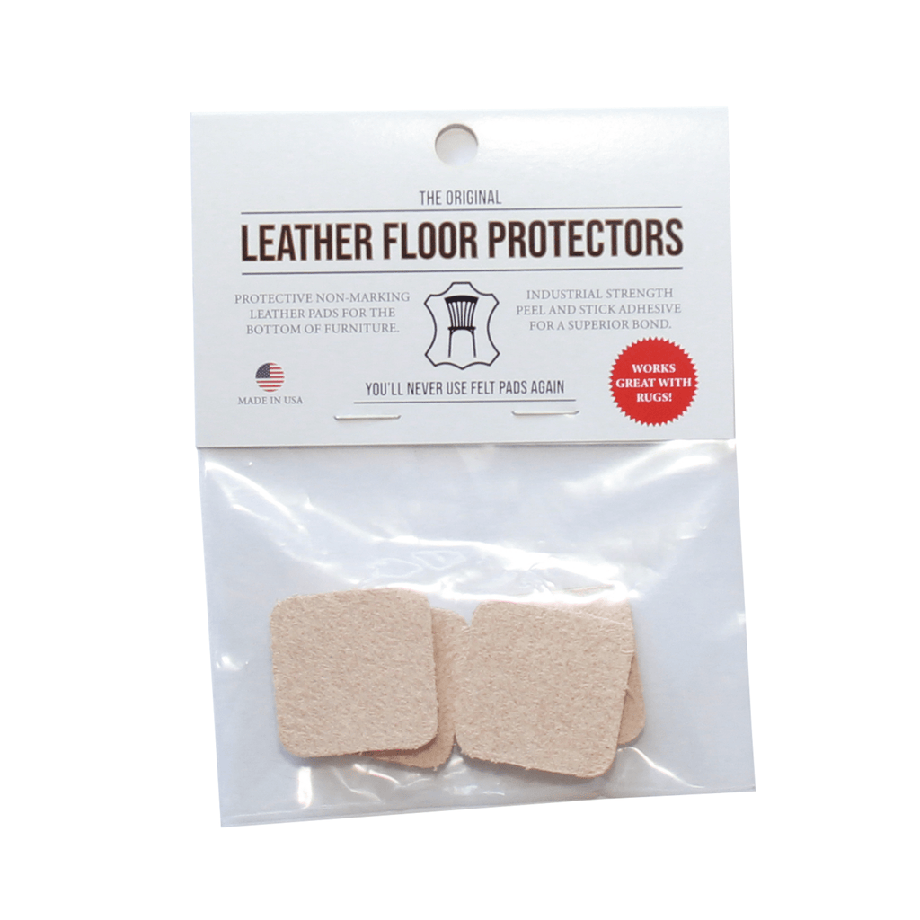 1.2″ Square USA-Made Leather Floor Protector Pads (4-Pack)