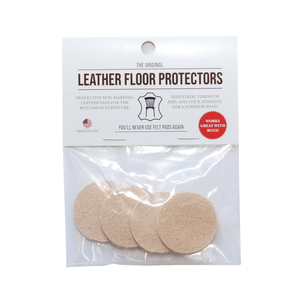 1.4″ Round USA-Made Leather Floor Protector Pads (4-Pack)