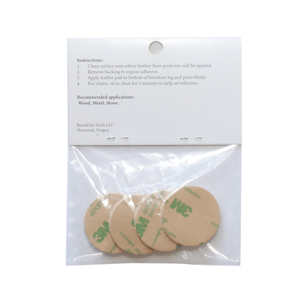 1.4″ Round USA-Made Leather Floor Protector Pads (4-Pack)