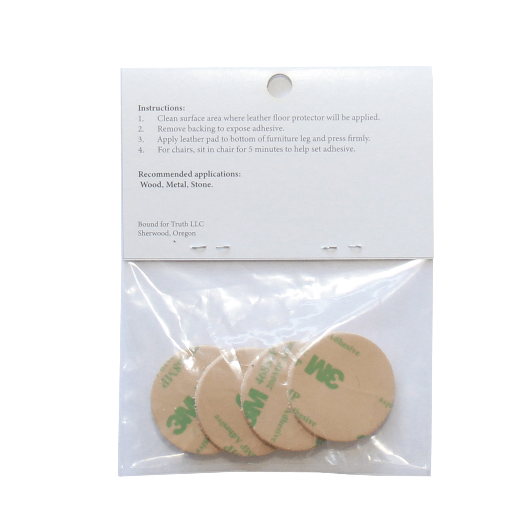 1.4″ Round USA-Made Leather Floor Protector Pads (4-Pack)