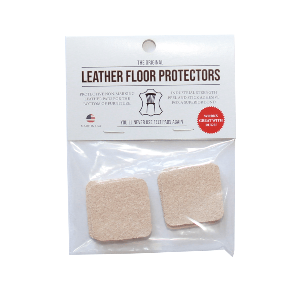 1.4″ Square USA-Made Leather Floor Protector Pads (4-Pack)