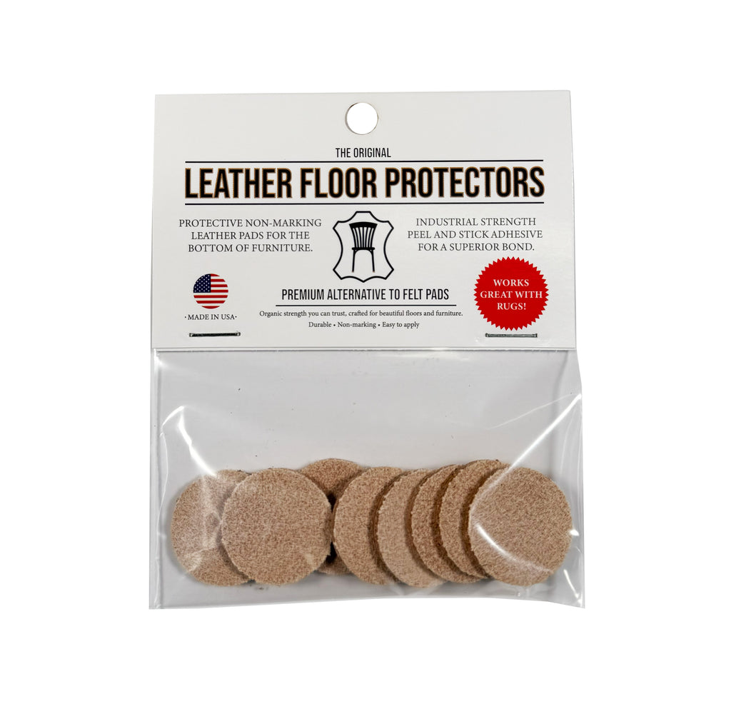 1″ Round USA-Made Leather Floor Protector Pads (8-Pack)