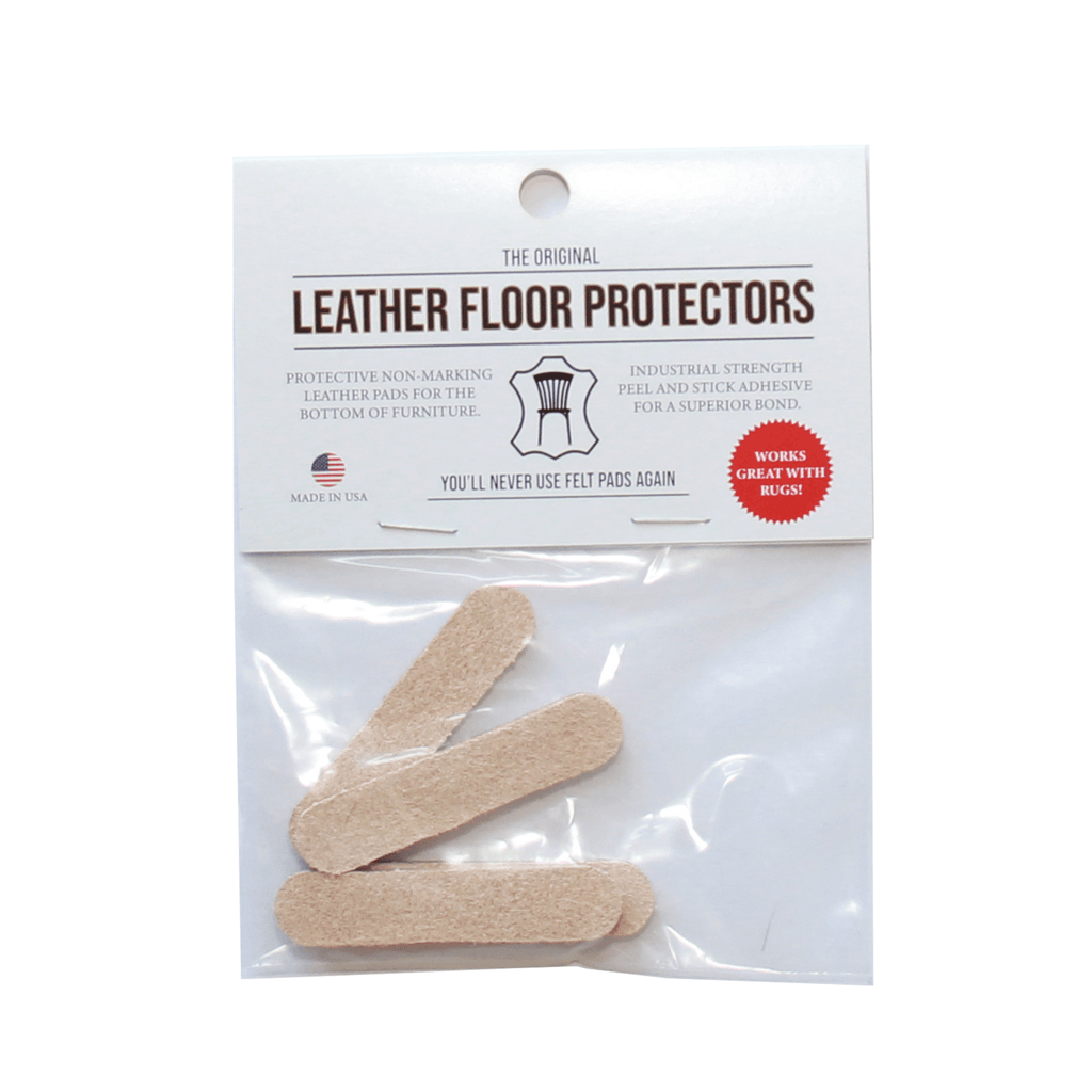 2.125" x 0.5″ Pill Shape USA-Made Leather Floor Protector Pads (4-Pack)